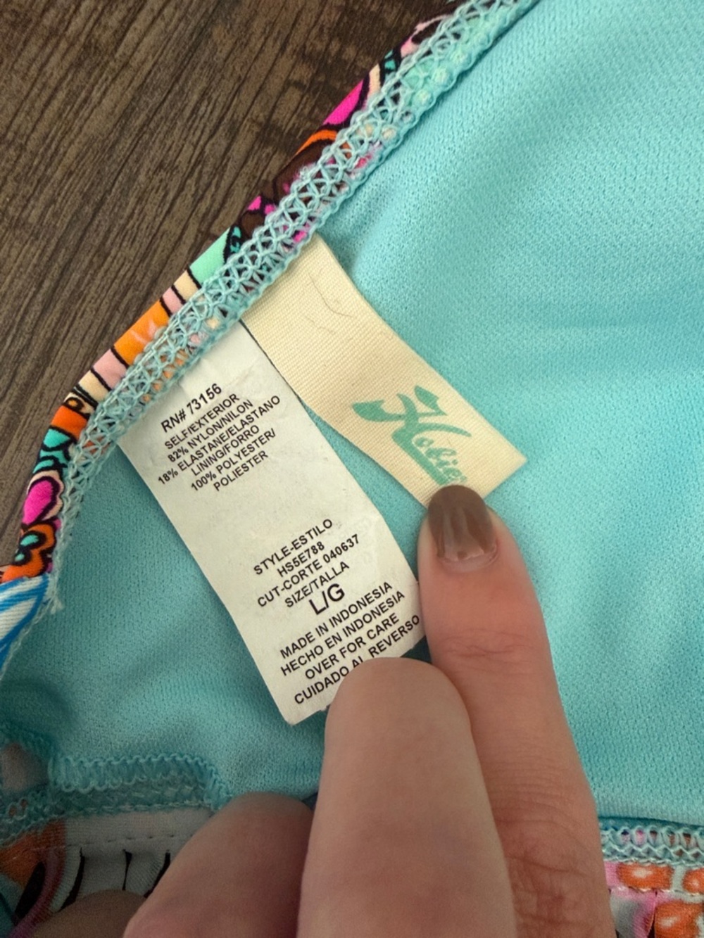 Hobie Turquoise Multi-Color Fringe Bikini Top - Picture 6 of 7
